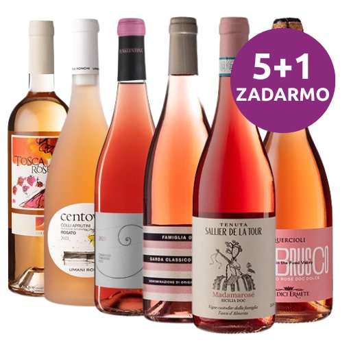 Degustačný balíček Rosato, 5 + 1 ZADARMO, 6 × 0,75 l