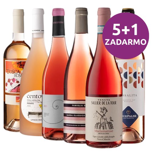 Degustačný balíček Rosato, 5 + 1 ZADARMO, 6 × 0,75 l